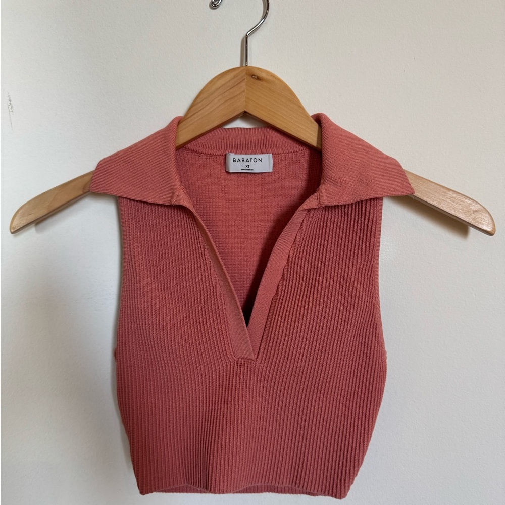 Aritzia Babaton Ribbed Knit Collar Tank